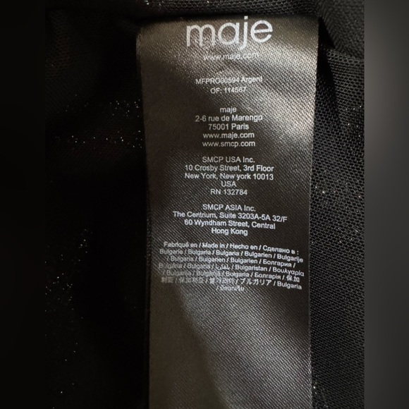 Maje Ralery Striped Metallic Mini Dress in Argent Silver EU Size 36 / US Small - Picture 14 of 16